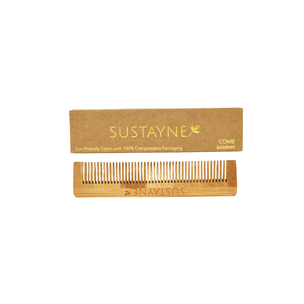Sustayne Hair Comb, Bamboo, 5", 25 ct