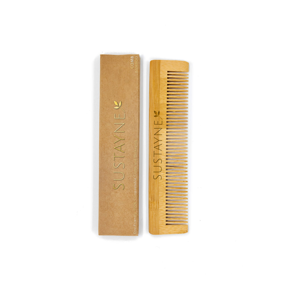 Sustayne Hair Comb, Bamboo, 5"
