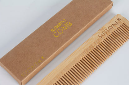 Sustayne Hair Comb, Bamboo, 5"
