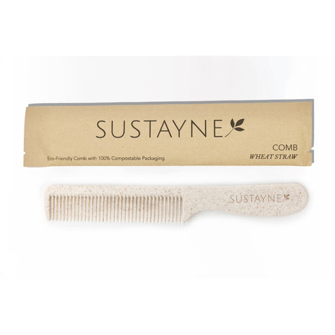 Image of Sustayne Hair Comb, Wheat Straw, 6.8", 25 ct