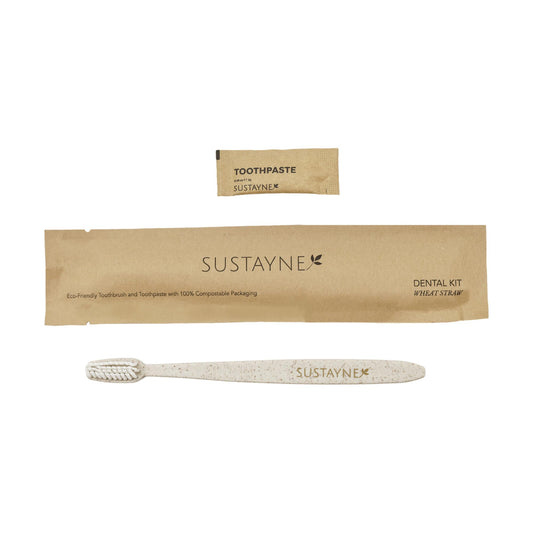 Sustayne Toothbrush & Toothpaste Packet Set, Wheat Straw