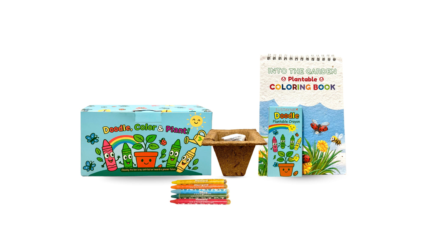 Sustayne Children's Grow Set Plantable Coloring Pad with Crayons and Seeds, 30 ct