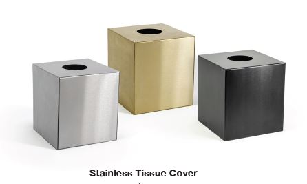 FOH Brushed Stainless Tissue Cover, 4 ct