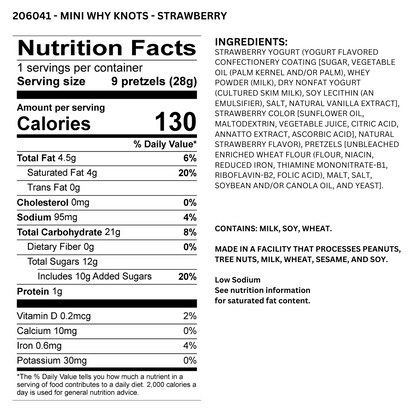 Truly Good Foods Why Knots? Yogurt Pretzels, Strawberry, 1 oz, 120 ct