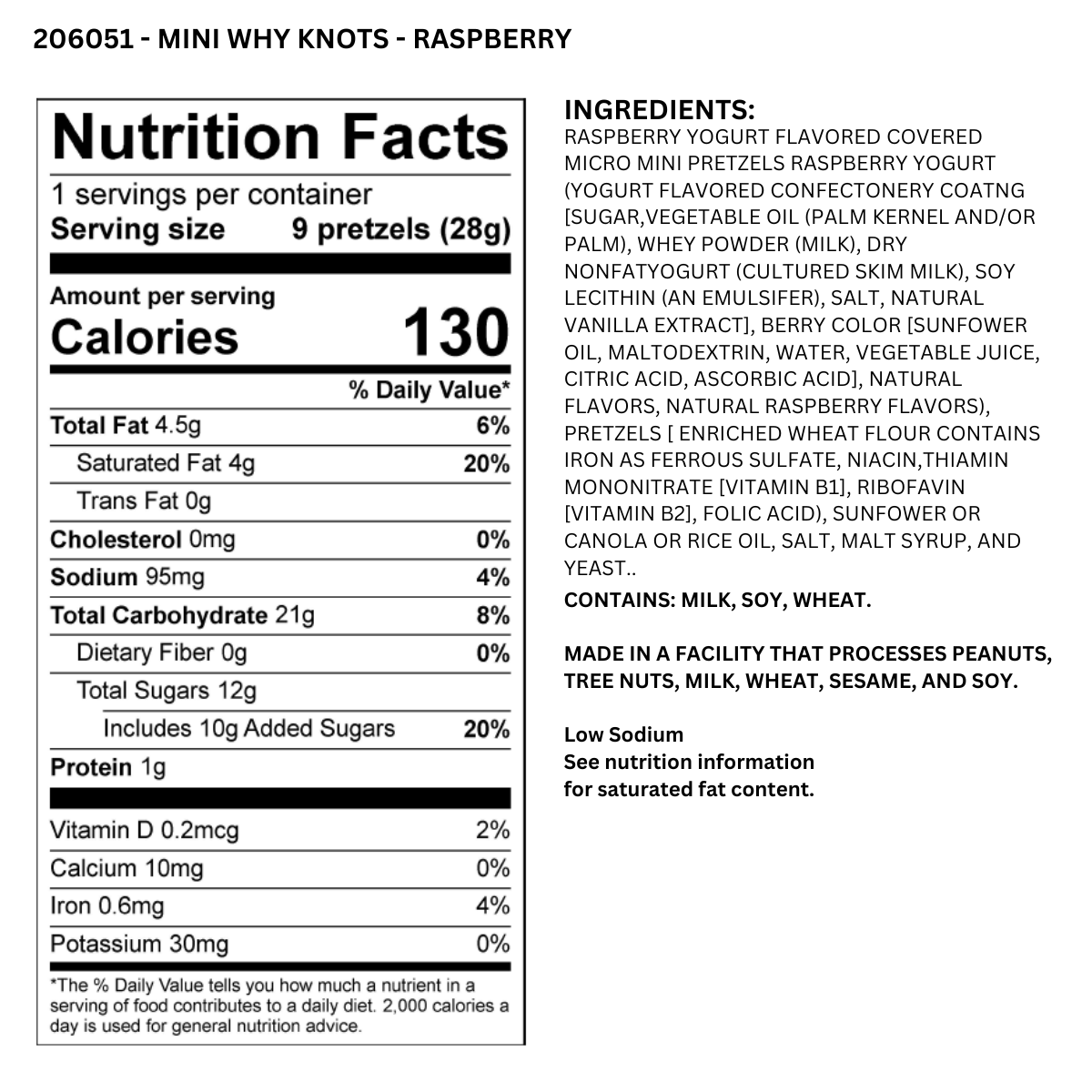 Truly Good Foods Why Knots? Yogurt Pretzels, Raspberry, 1 oz, 120 ct