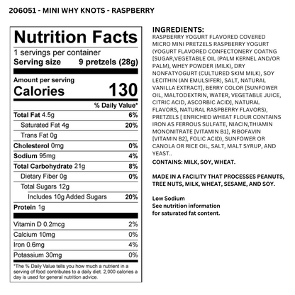 Truly Good Foods Why Knots? Yogurt Pretzels, Raspberry, 1 oz, 120 ct