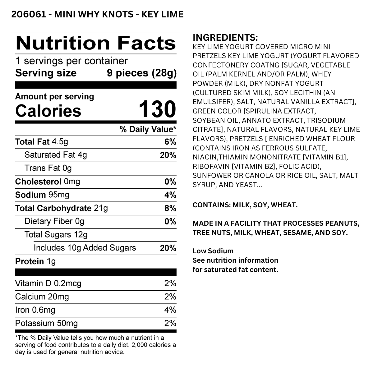 Truly Good Foods Why Knots? Yogurt Pretzels, Key Lime, 1 oz, 120 ct