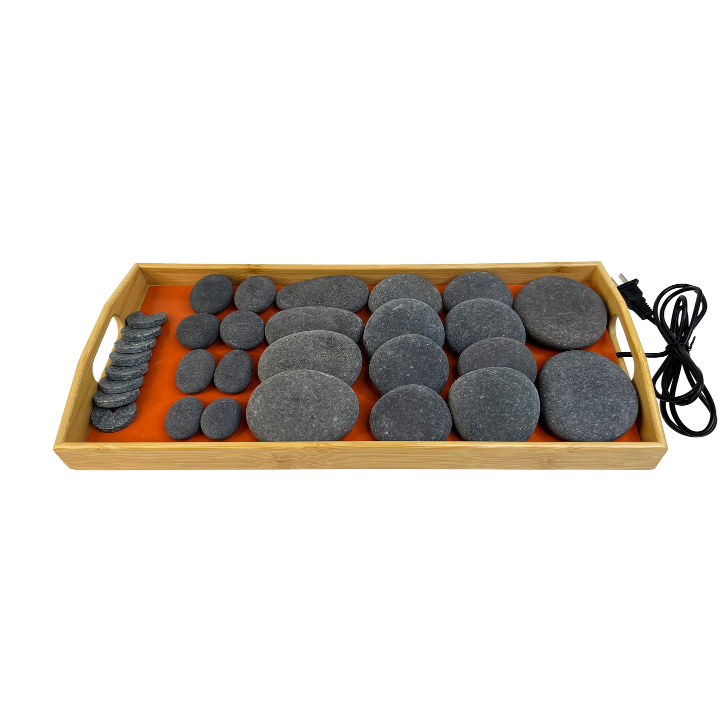 Theratools Professional Warming Tray Basalt Stone Set, 30 Stones