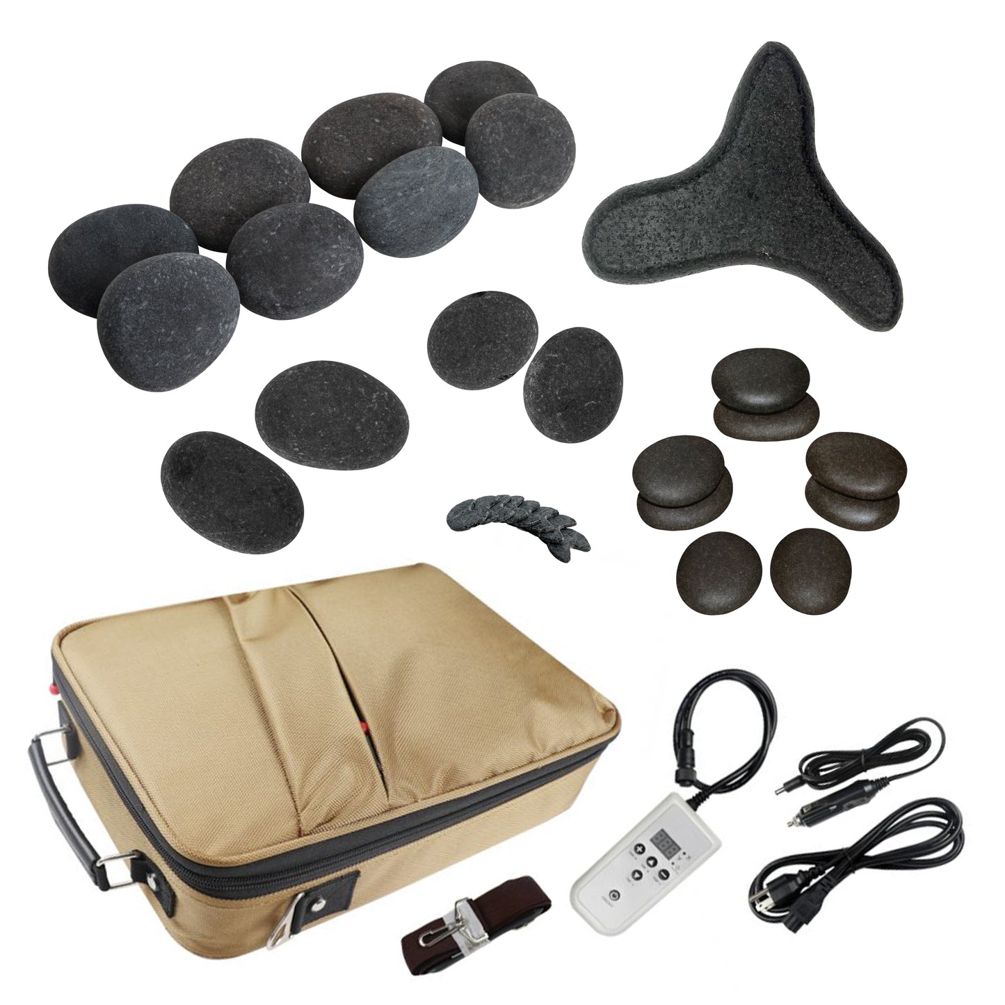 Professional Mobile Massage Basalt Stone Warming Kit, 29 Stones