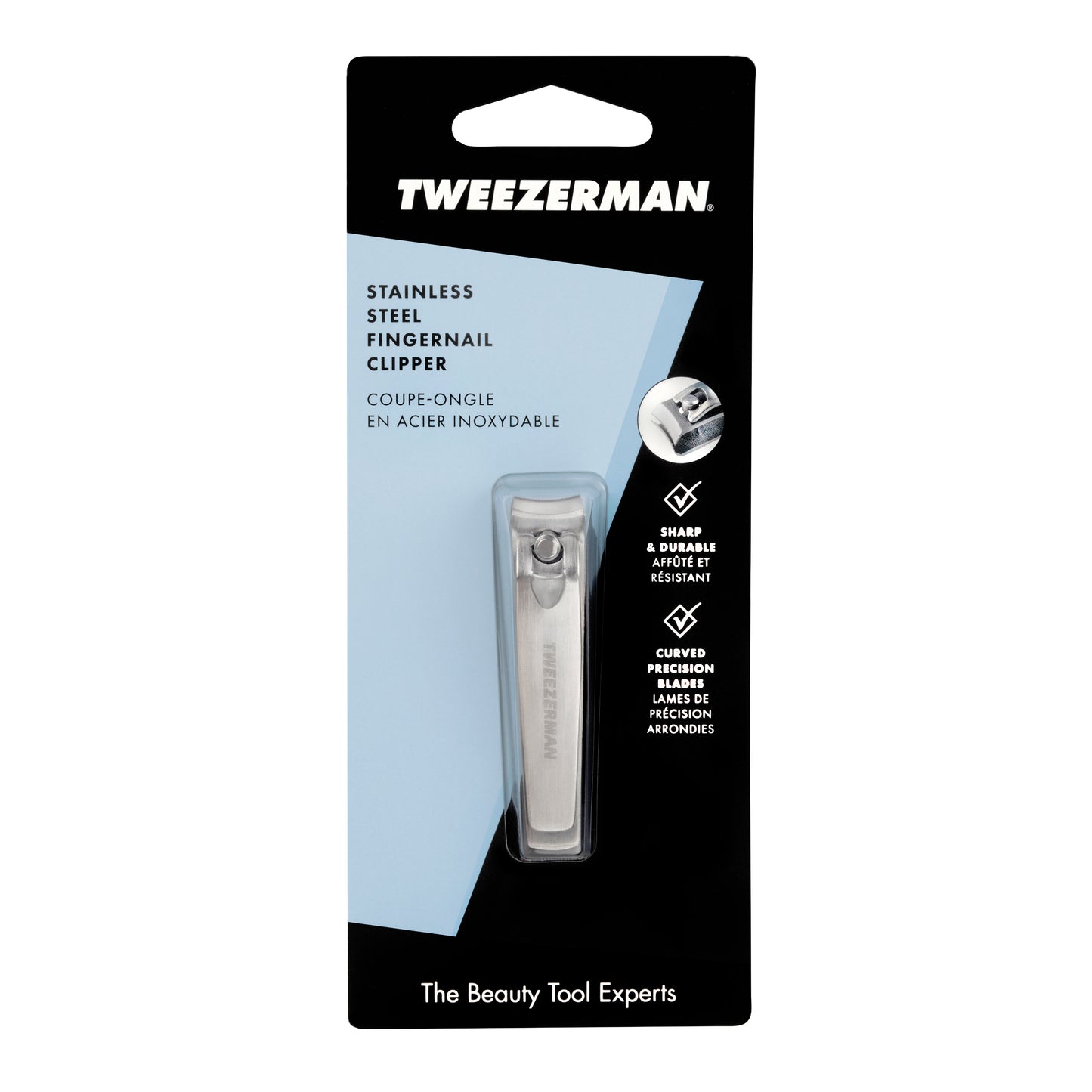 Tweezerman Stainless Steel Fingernail Clipper, Curved Blade