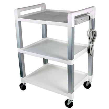 Poly Utility Cart, 3 Shelf, White