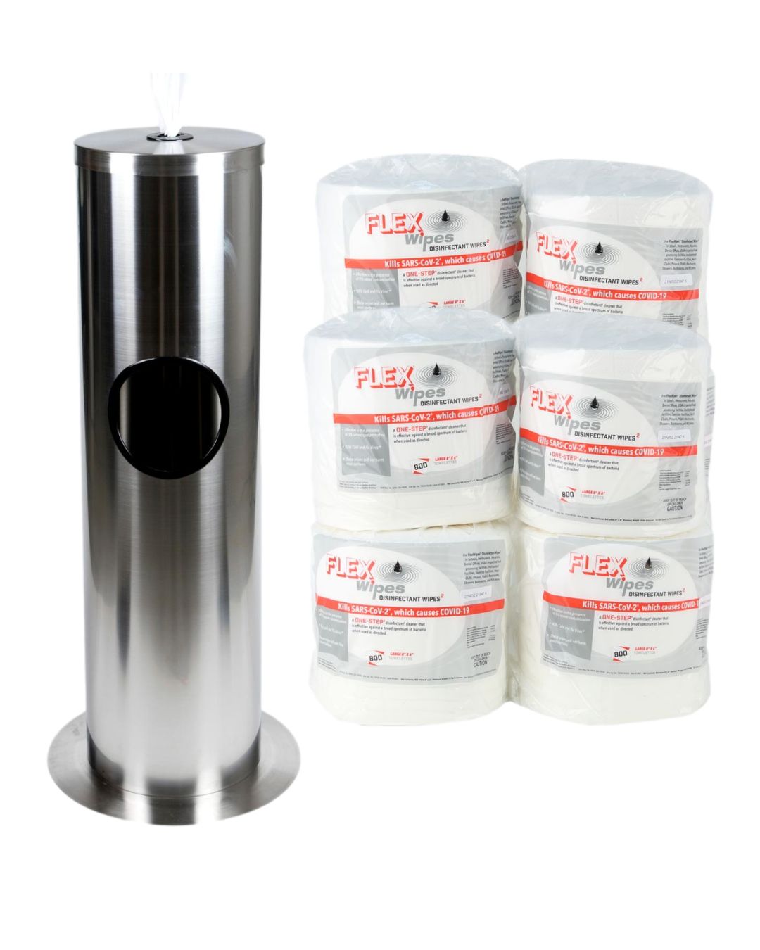 Flex Disinfecting Gym Wipes and a FREE Stainless Steel Dispenser
