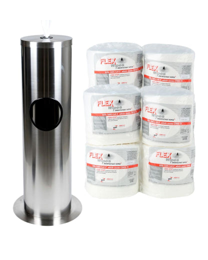 Flex Disinfecting Gym Wipes and a FREE Stainless Steel Dispenser