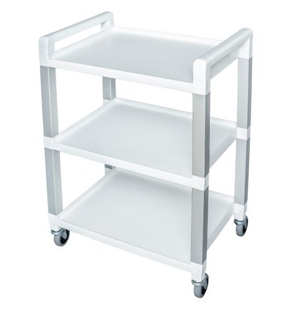 Poly Utility Cart, 3 Shelf, White