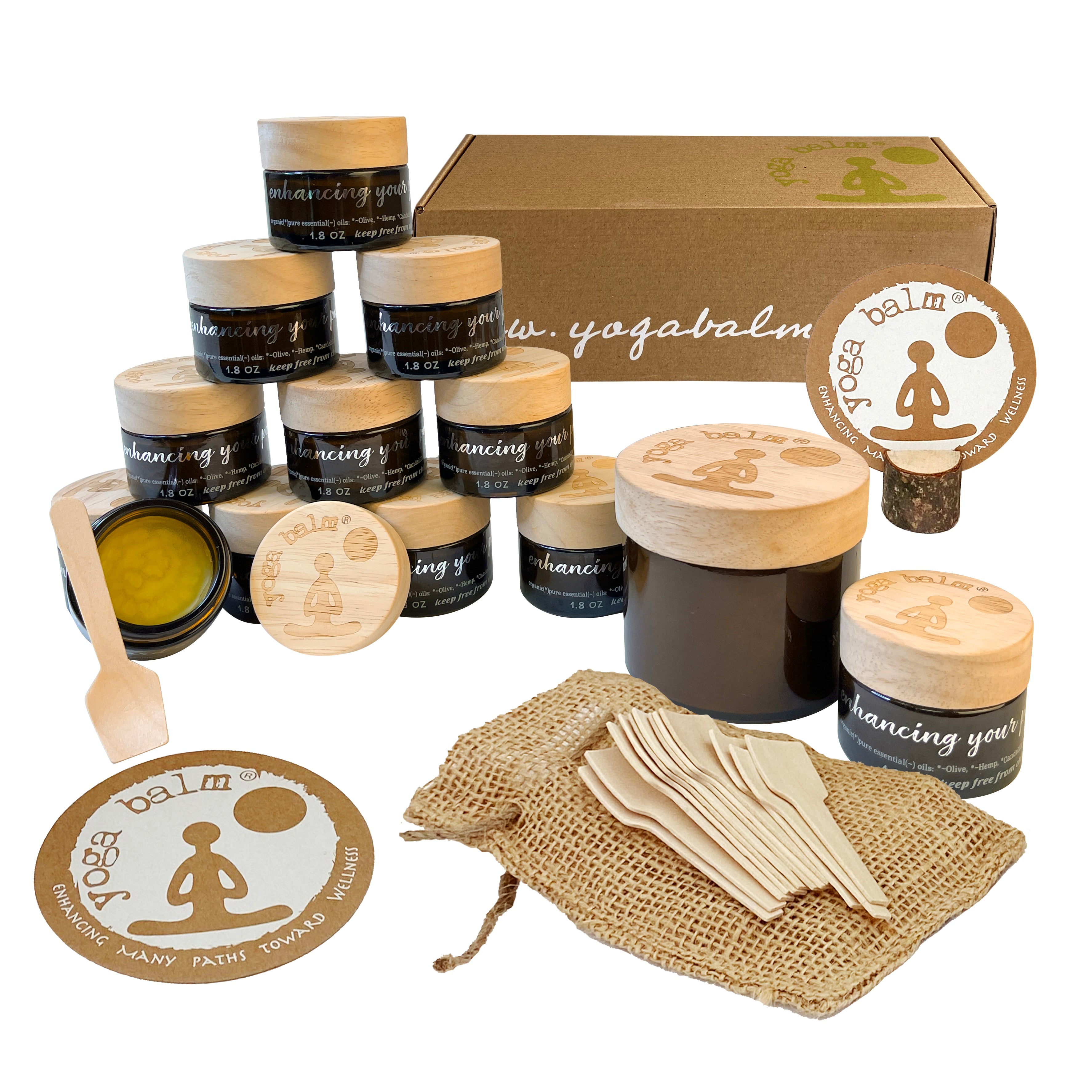 Yoga Balm 12 Piece 1.69 oz Jars + 9 oz for Professional Use – Universal ...