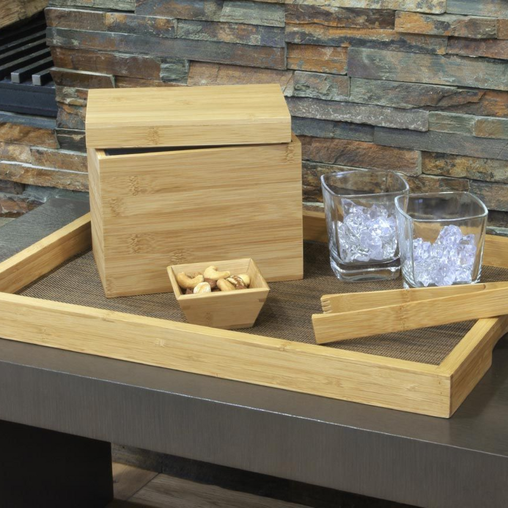 FOH Bamboo Rectangle Ice Bucket, 2 qt, 2 ct