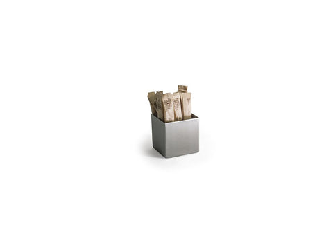 Image of FOH Square Canvas Brushed Stainless Holder, 7 oz, 6 ct