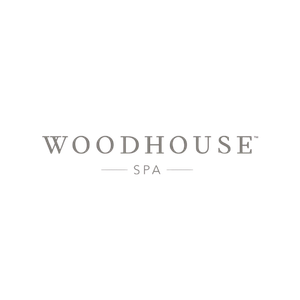 Woodhouse Spa logo in gray serif text centered on a plain white background.