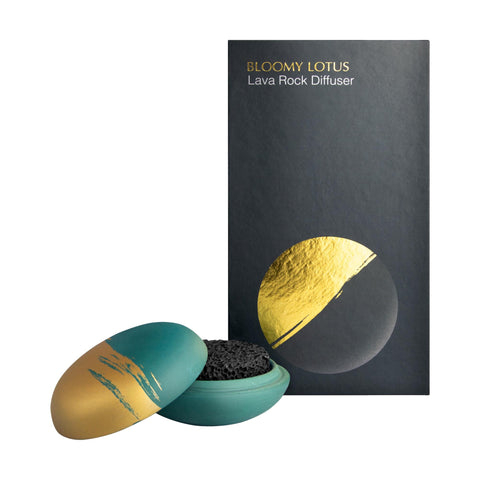 Image of Bloomy Lotus Portable Diffuser, The Lava Rock, Green