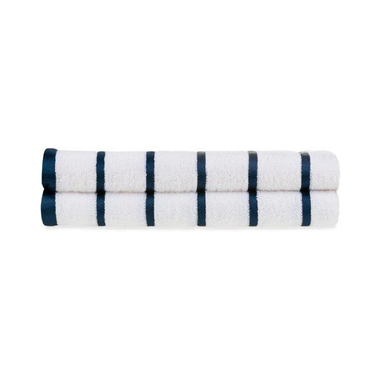Boca Terry Oxford Premium Horizontal Stripe Towel Navy Blue White 12 Universal Companies