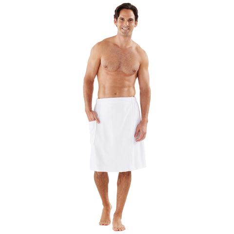 Image of Boca Terry Velour Body Wrap, Men's,  White