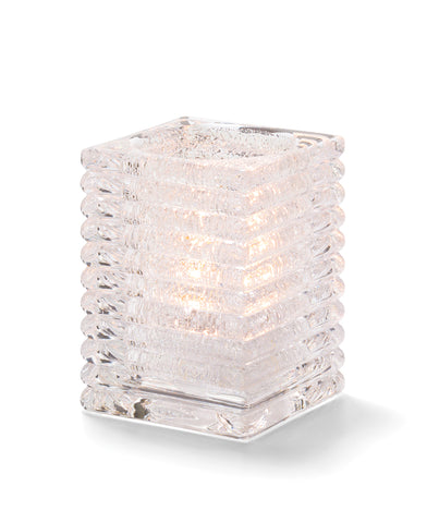 Image of Hollowick Horizontal Rib Block Glass Candle Holders