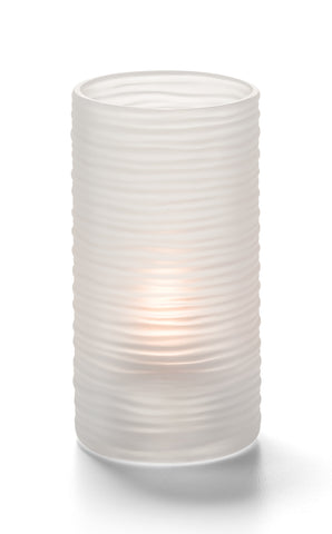 Image of Hollowick Satin Crystal Typhoon Cylinder Spun Glass Candle Holders