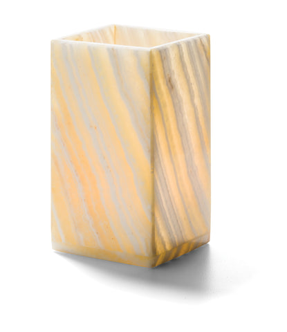 Image of Hollowick Luxor Square Solid Alabaster Candle Holders