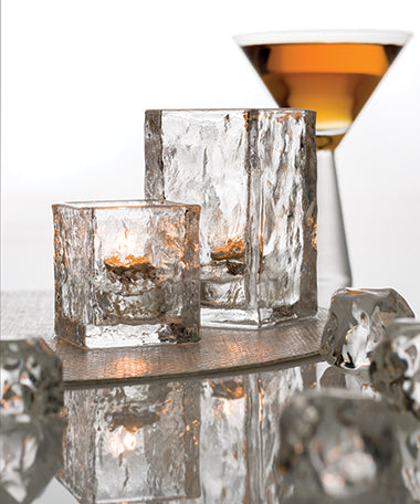 Hollowick Clear Glacier Glass Candle Holders