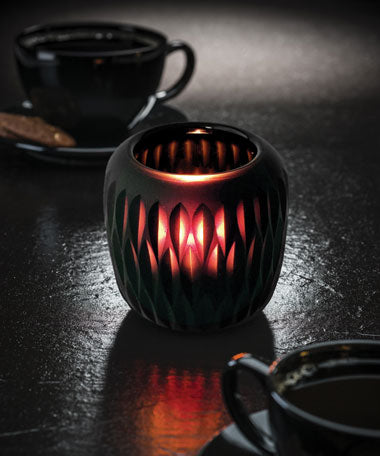 Image of Hollowick Mystic Glass Votive, Black and Amber