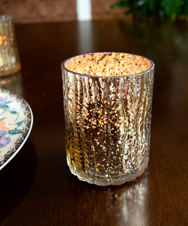 Image of Hollowick Mercury Glass Metalic Candle Holders