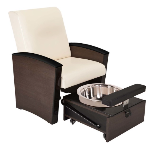 Living Earth Crafts Mystia Luxury Manicure, Pedicure Chair with Tuckaway and Silver Bowl