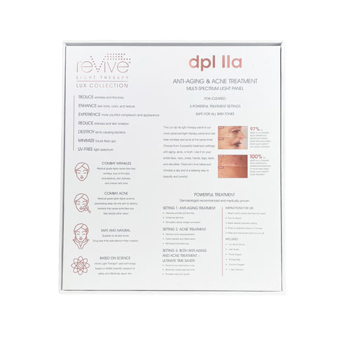 Image of Lux dpl lla LED Wrinkle Reduction & Acne Treatment Panel by reVive Light Therapy