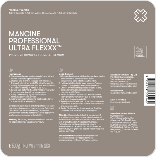 Mancine Hard Wax, Ultra Flexxx Vanilla, 4 Discs, 1.1 lbs