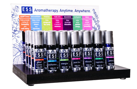 Image of ESS Aromatherapy Roll-On Display with Acrylic Sign Holder
