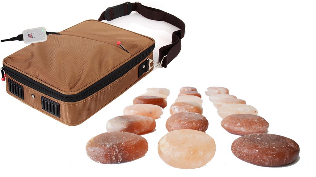 Himalayan Salt Stone Mobile Massage Set, 15 Stones, by Saltability