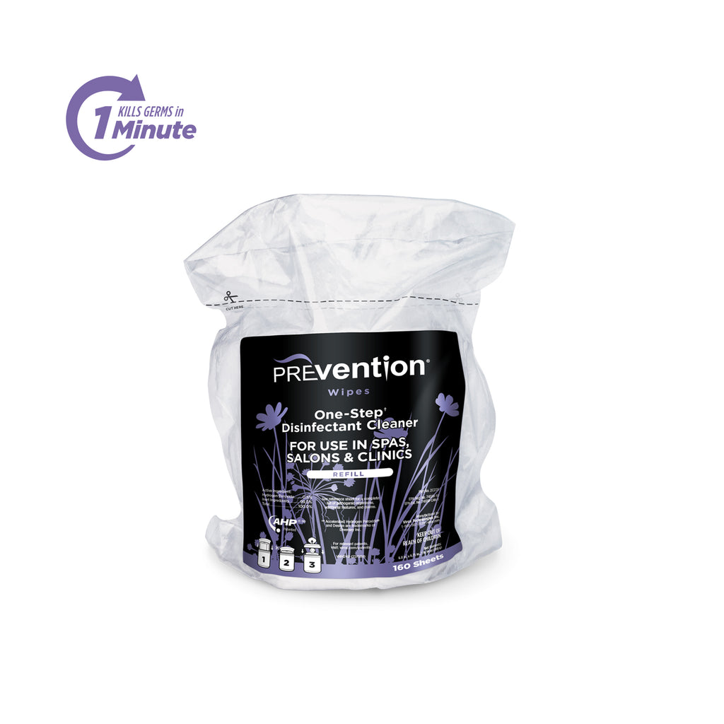 Prevention One-Step Disinfectant Cleaner Refill Wipes, 160 ct, Case of 6