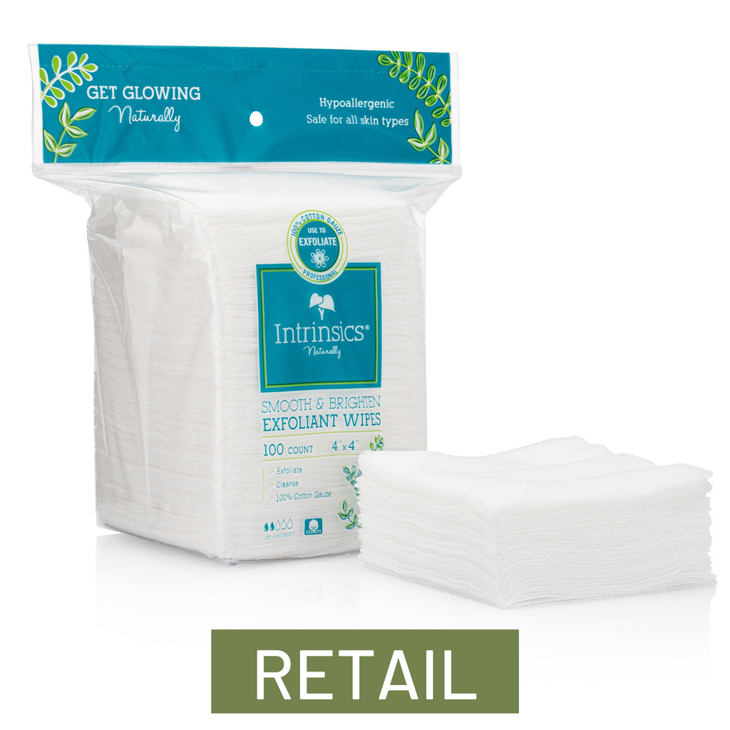 Intrinsics at Home Smooth & Brighten Exfoliant Wipes, 4x4, 100 ct