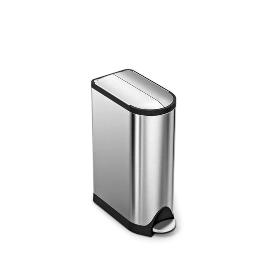 Slim Step Trash Can, Brushed Stainless, 4.75 gal