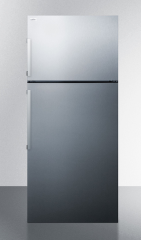 Image of Summit Full Size Fridge with Top Mount Freezer, Stainless Steel