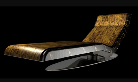 Image of Caesar Infrared Heated Chaise Lounger, Empire Tiger's Eye Stone by Fabio Alemanno