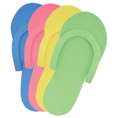 Pedicure Non Slip Slippers, Assorted Colors, 12 Pair
