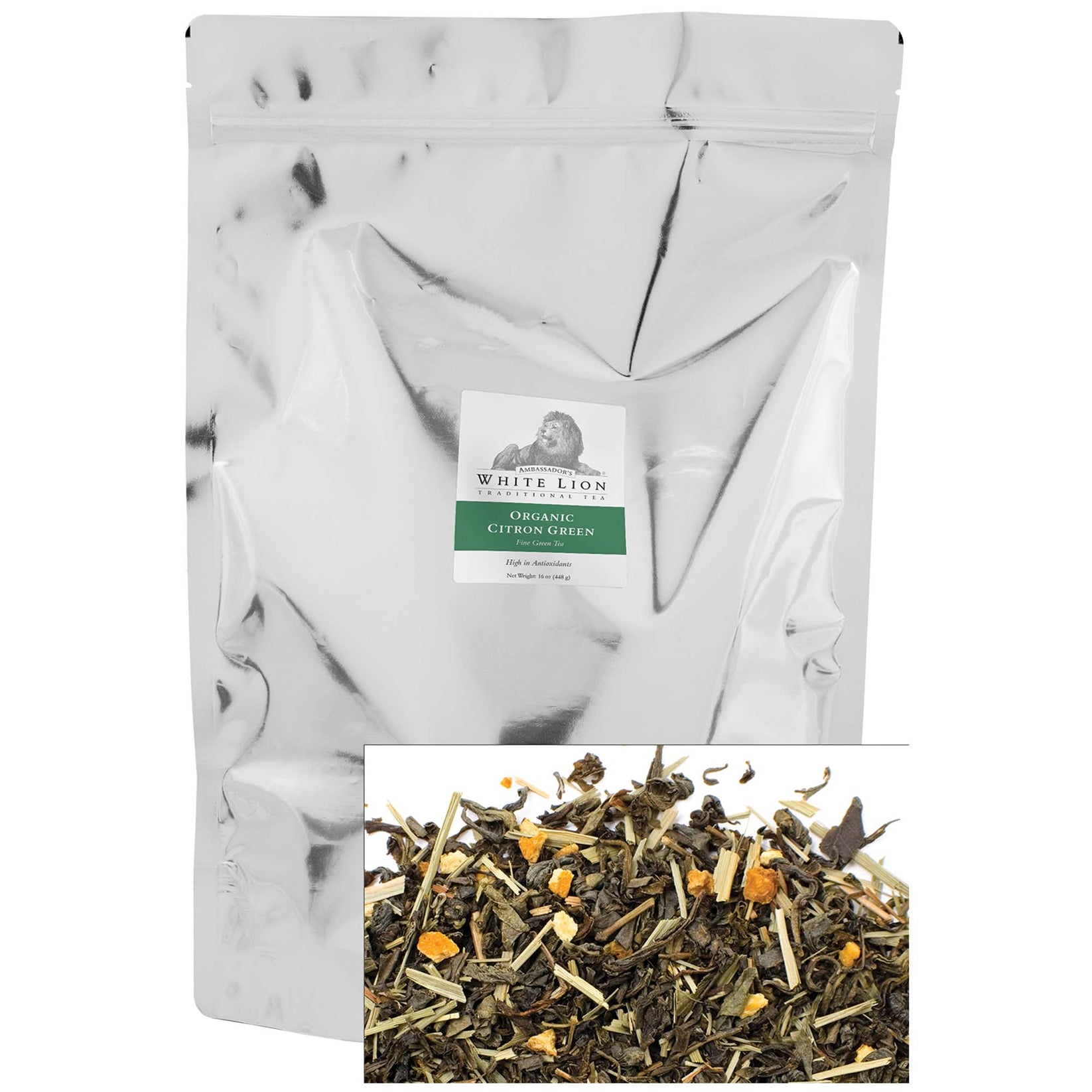 White Lion Tea Organic Citron Green, Loose 1 lb – Universal Companies