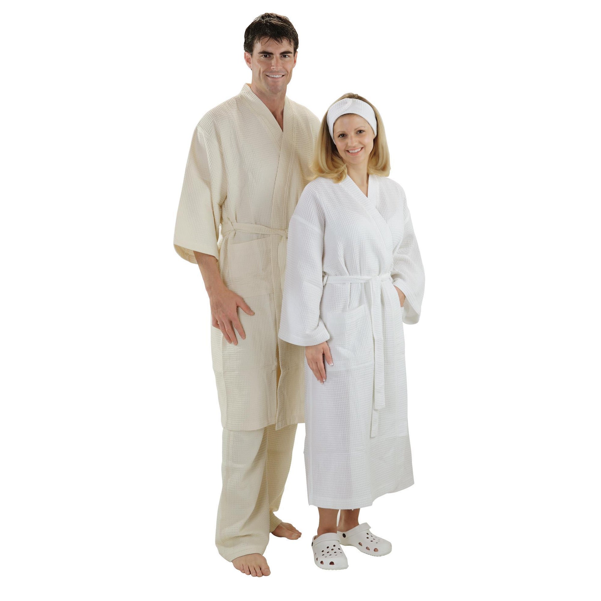 Men's Waffle Robe by BOCA TERRY, Waffle Knit Spa Robe, Long Lightweight Cotton Kimono Hotel Bathrobe, Navy, XX-Large Men's Waffle Robe by BOCA TERRY, Waffle Knit Spa Robe, Long Lightweight Cotton Kimono Hotel Bathrobe, Navy, XX-Large