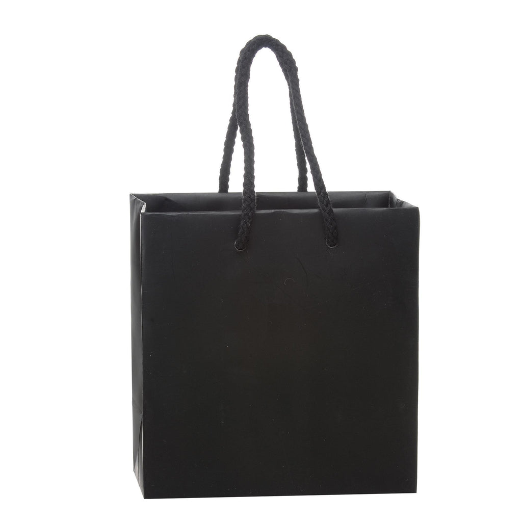 Bags, Ribbons & Tissue Black / 6 x 3.5 x 6.5 in Eurotote with Rope Handle / Matte / 8in x 4in x 10in