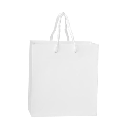 Image of Bags, Ribbons & Tissue White / 6 x 3.5 x 6.5 in Eurotote with Rope Handle / Matte / 8in x 4in x 10in