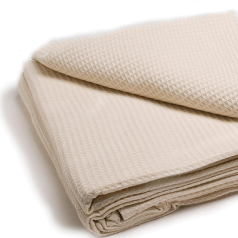 Image of Blankets, Coverlets & Throws Ecru / Single Waffle Weave Blanket