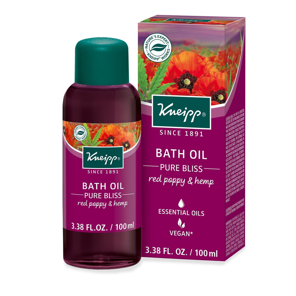 Body Washes, Soaks & Salts 3.38oz Kneipp Red Poppy & Hemp Bath Oil Pure Bliss