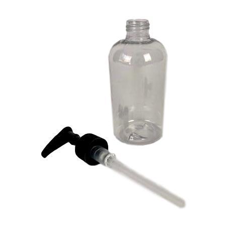 Image of Bottle with Pump, Short, Clear, 8 oz