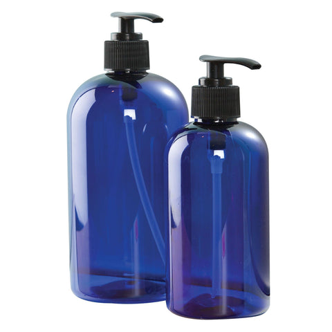 Image of Bottles & Jars 16 oz. PET Bottle with Pump / Cobalt Blue